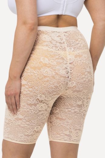 Plus size veliki brojevi Tajice biciklističke mrežaste od čipke za punije