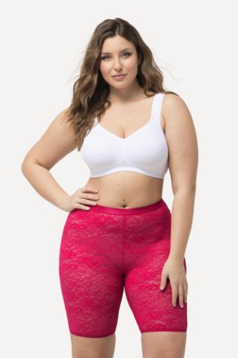 Plus size veliki brojevi Tajice biciklističke mrežaste od čipke za punije