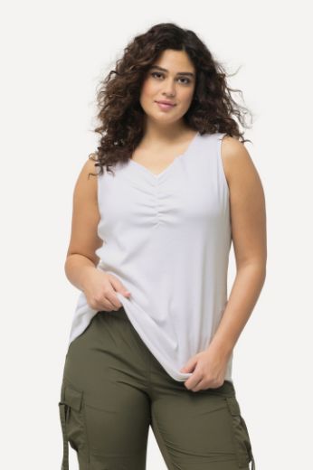 Plus size veliki brojevi Top s naborima na prednjoj strani za punije