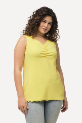 Plus size veliki brojevi Top s naborima na prednjoj strani za punije