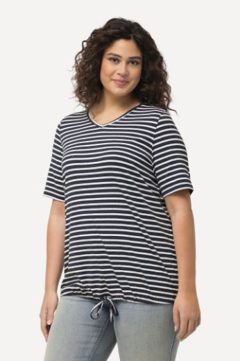 Plus size veliki brojevi Majica kratkih  rukava V ovratnika na pruge za punije