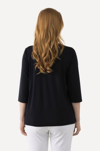 Plus size veliki brojevi Majica 3/4 rukavi s ukrasnim vezom za punije
