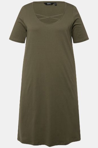 Plus size veliki brojevi Haljina kratkih rukava A kroja za punije