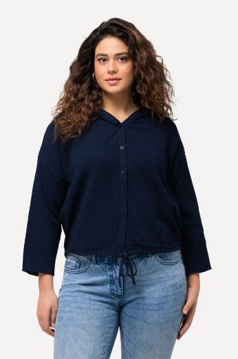 Plus size veliki brojevi Bluza s 3/4 rukavima i kapuljačom za punije