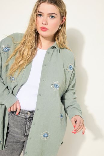 Plus size veliki brojevi Bluza dugih rukava s motivom oka za punije