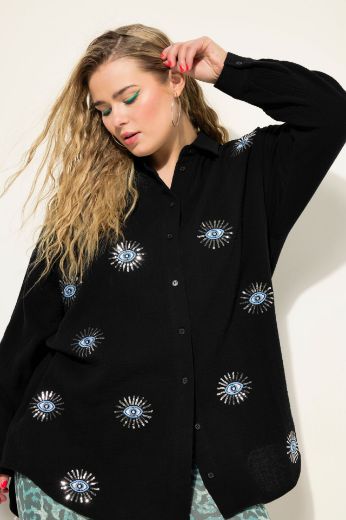 Plus size veliki brojevi Bluza dugih rukava s motivom oka za punije