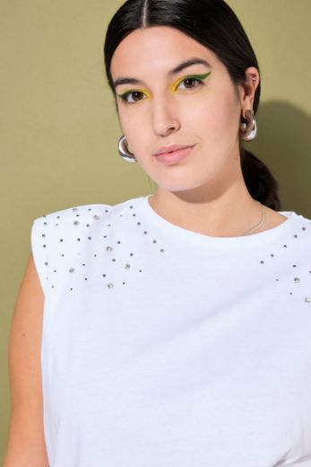 Plus size veliki brojevi Majica bez rukava s ukrasnim dodacima za punije
