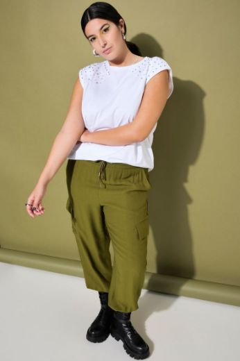 Plus size veliki brojevi Majica bez rukava s ukrasnim dodacima za punije