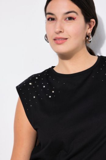 Plus size veliki brojevi Majica bez rukava s ukrasnim dodacima za punije