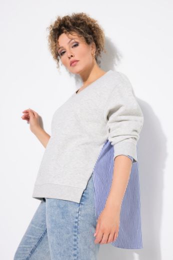 Plus size veliki brojevi Majica dugih rukava V ovratnika za punije