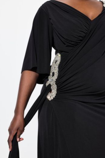 Plus size veliki brojevi Haljina svečana maxi V ovratnika za punije