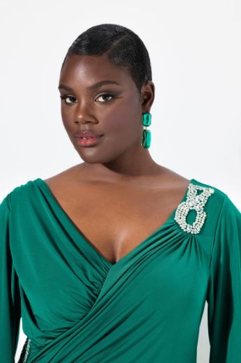 Plus size veliki brojevi Haljina svečana maxi V ovratnika za punije