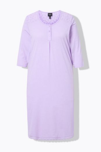 Plus size veliki brojevi Spavaćica 3/4 rukava s gumbićima za punije