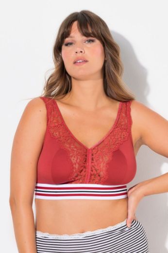 Plus size veliki brojevi Grudnjak sportski minimizer s dodatkom ukrasne čipke za punije