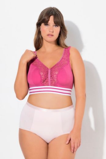 Plus size veliki brojevi Grudnjak sportski minimizer s dodatkom ukrasne čipke za punije