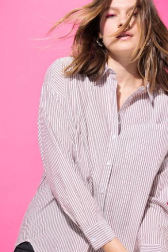 Plus size veliki brojevi Košulja dugih rukava šireg kroja za punije