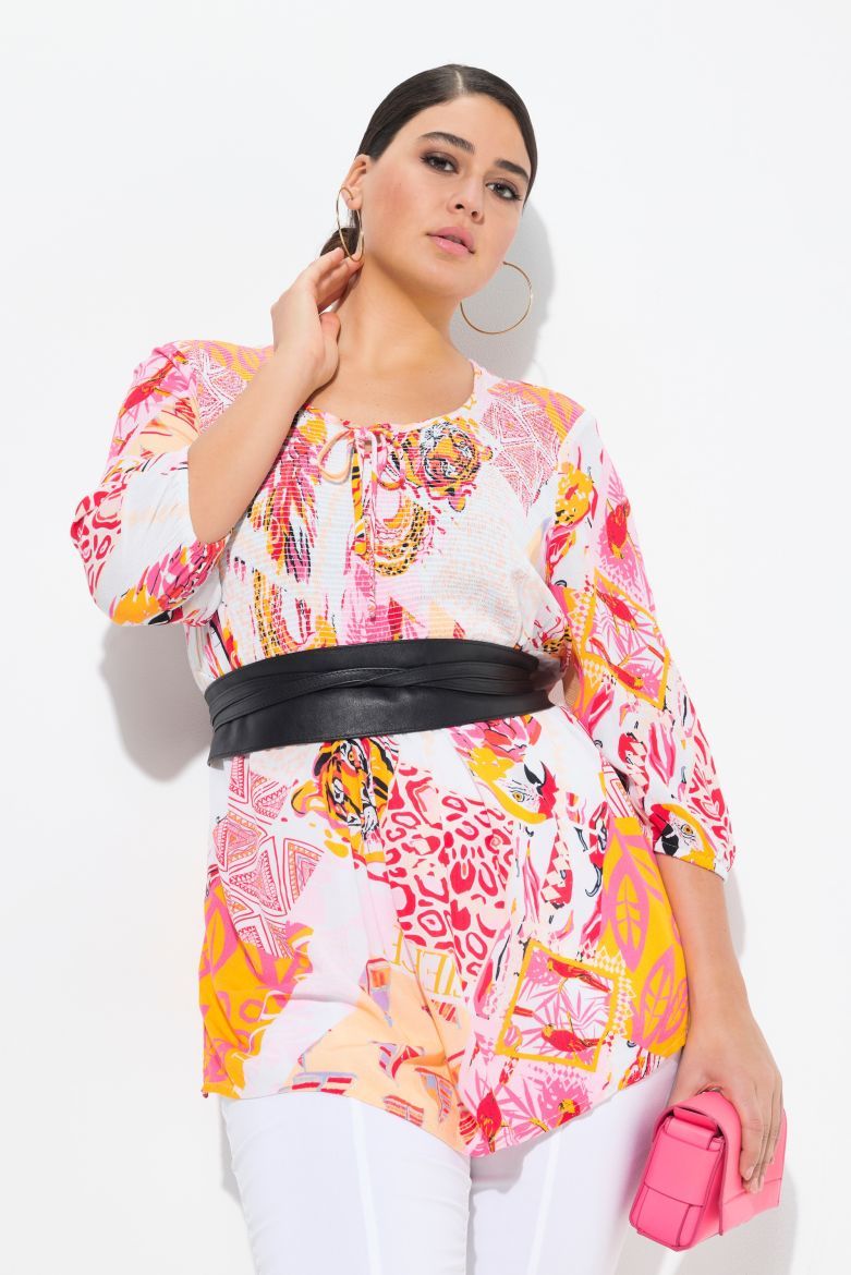 Plus size veliki brojevi Bluza 3/4 rukava A kroja za punije