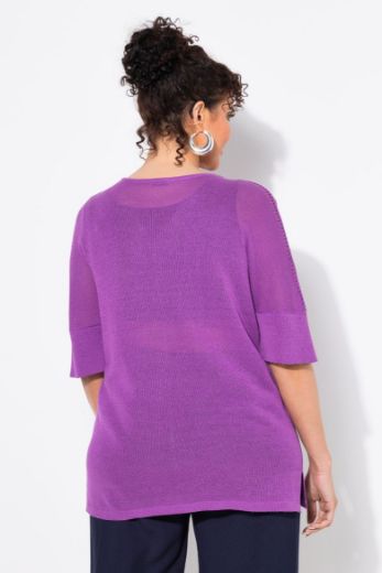 Plus size veliki brojevi Pulover polu rukava V ovratnika za punije
