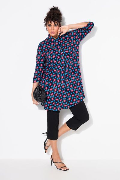 Veliki brojevi Bluza 3/4 rukava dužeg A kroja moda za punije