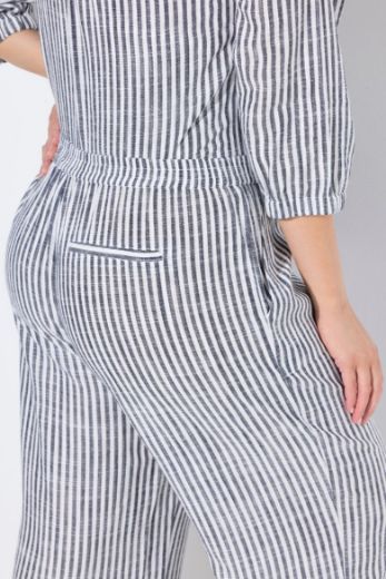 Plus size veliki brojevi Hlače od mješavine lana širokih nogavica za punije