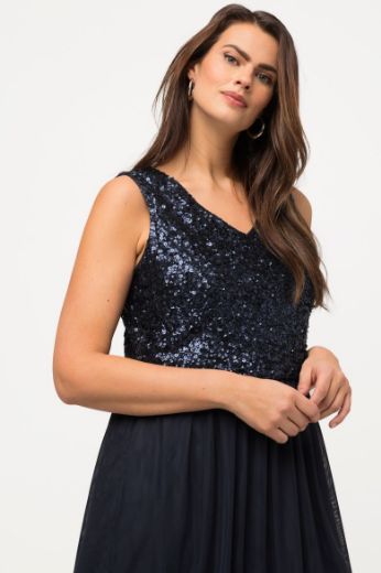 Plus size veliki brojevi Haljina elegantna midi bez rukava V ovratnika za punije