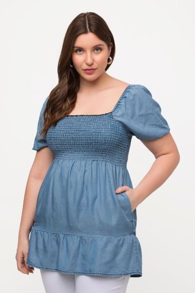 Veliki brojevi Bluza dužeg A kroja moda za punije
