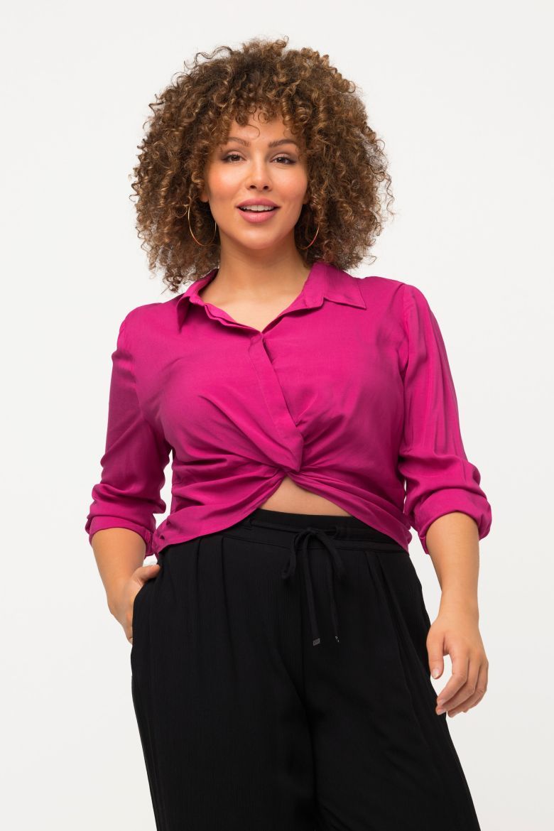 Plus size veliki brojevi Bluza dugih rukava kraćeg kroja za punije