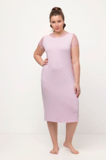 Plus size veliki brojevi Spavaćica kratkih rukava s dodatkom čipke za punije