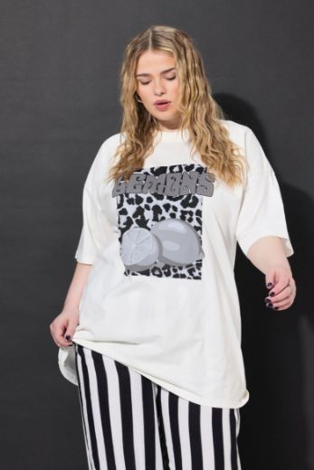 Plus size veliki brojevi Majica kratkih rukava s printom za punije