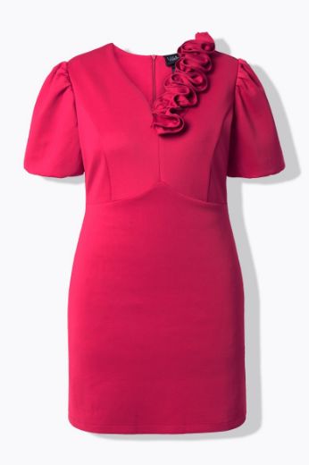 Plus size veliki brojevi Haljina elegantna kratkih rukava V ovratnika za punije