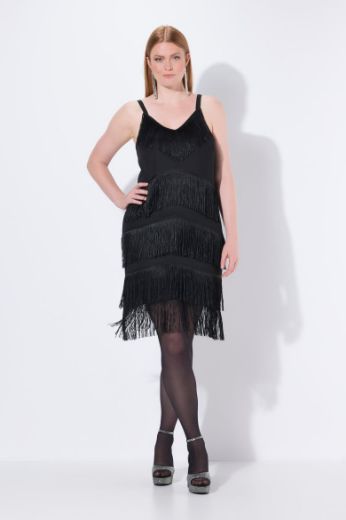 Plus size veliki brojevi Haljina elegantna bez rukava s resicama za punije
