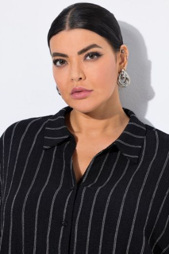 Plus size veliki brojevi Bluza polu rukava na pruge za punije