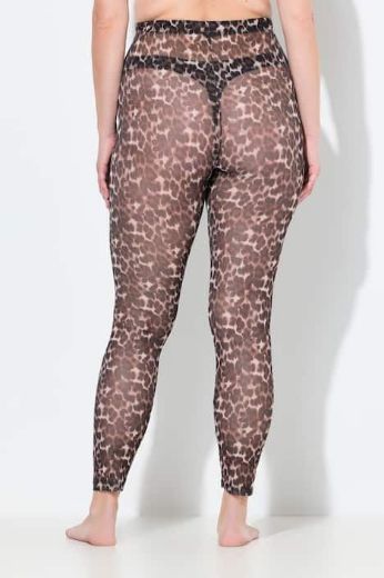 Plus size veliki brojevi  Tajice mrežaste s leopard uzorkom za punije