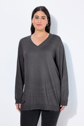 Plus size veliki brojevi Pulover s V ovratnikom za punije