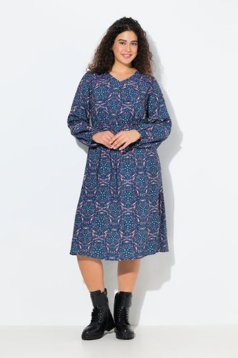 Plus size veliki brojevi Haljina dugih rukava A kroja za punije