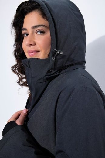 Plus size veliki brojevi Jakna dužeg kroja s kapuljačom za punije