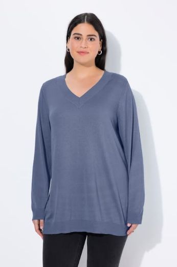 Plus size veliki brojevi Pulover s V ovratnikom za punije