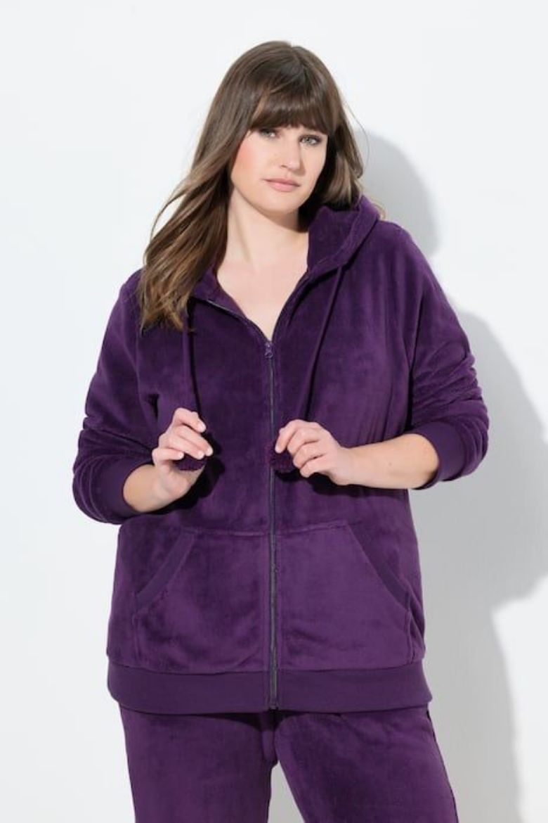 Plus size veliki brojevi Trenirka gornji dugih rukava s patentnim zatvaračem i kapuljačom za punije