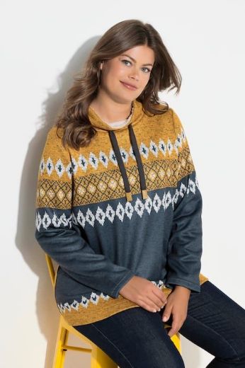 Plus size veliki brojevi Majica dugih rukava povišenog ovratnika za punije