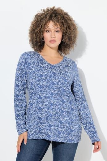 Plus size veliki brojevi Majica dugih rukava V ovratnika za punije