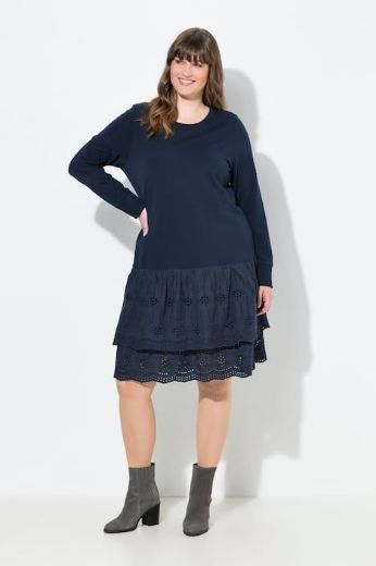 Plus size veliki brojevi Haljina s volanima od čipke za punije