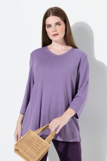 Plus size veliki brojevi Majica V ovratnika 3/4 rukava za punije