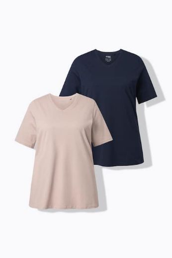 Plus size veliki brojevi Majica 2 komada kratkih rukava za punije