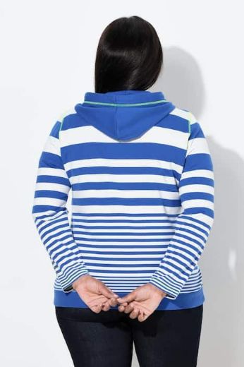 Plus size veliki brojevi Majica na pruge s patentnim zatvaračem za punije