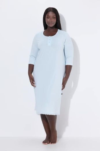Plus size veliki brojevi Spavaćica 3/4 rukava s gumbićima za punije