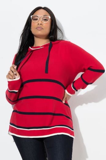 Plus size veliki brojevi Pulover dugih rukava na pruge za punije