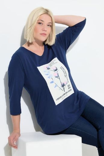 Plus size veliki brojevi Majica 3/4 rukava V ovratnika za punije