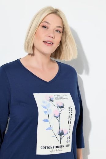 Plus size veliki brojevi Majica 3/4 rukava V ovratnika za punije