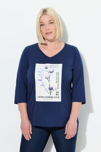 Plus size veliki brojevi Majica 3/4 rukava V ovratnika za punije