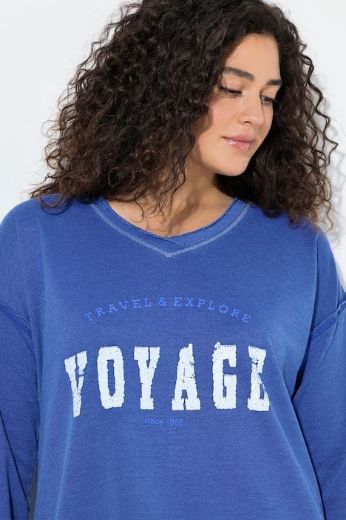 Plus size veliki brojevi Majica dugih rukava V ovratnika za punije